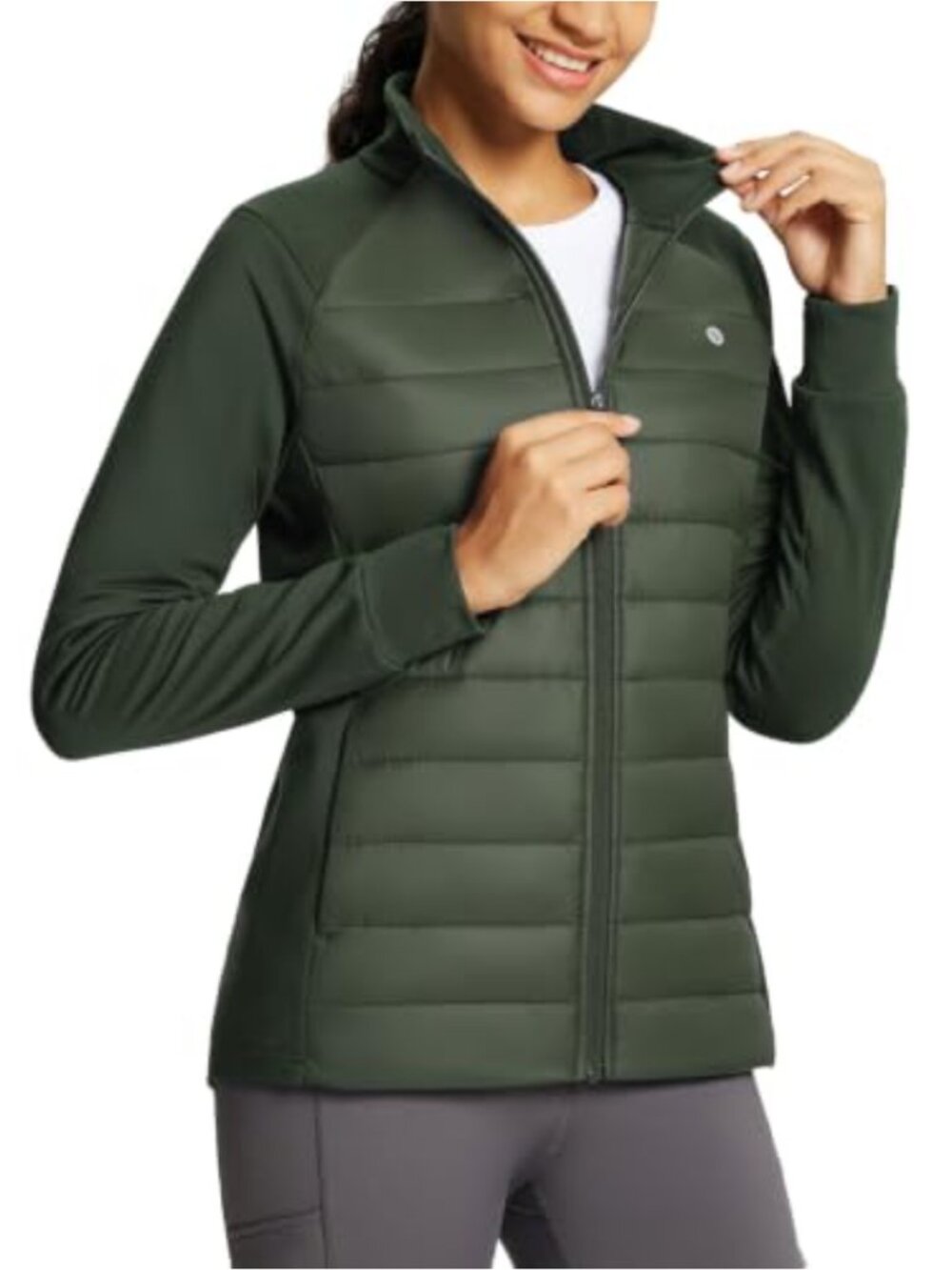 Lightweight Insulated Water Resistant Running Jacket Hybrid Puffer Coat
